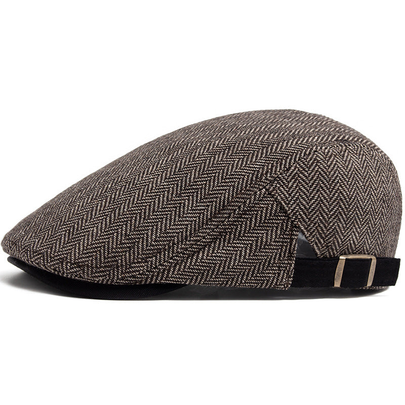 AmberArt | Striped Print Flat Cap