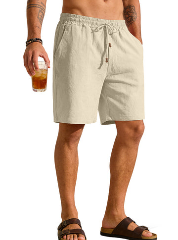 2026 NEW | Men’s Solid Color Cotton Linen Shorts