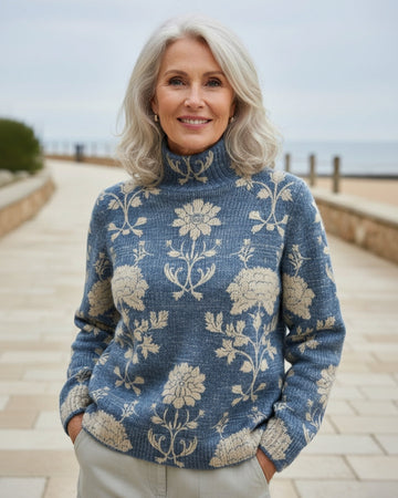 Nordischer Strick-Rollkragenpullover