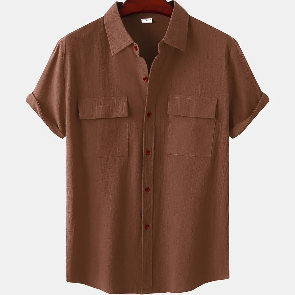 Cozy Linen Blend Short Sleeve Shirt