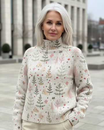 Pull de Noël en tricot à col roulé