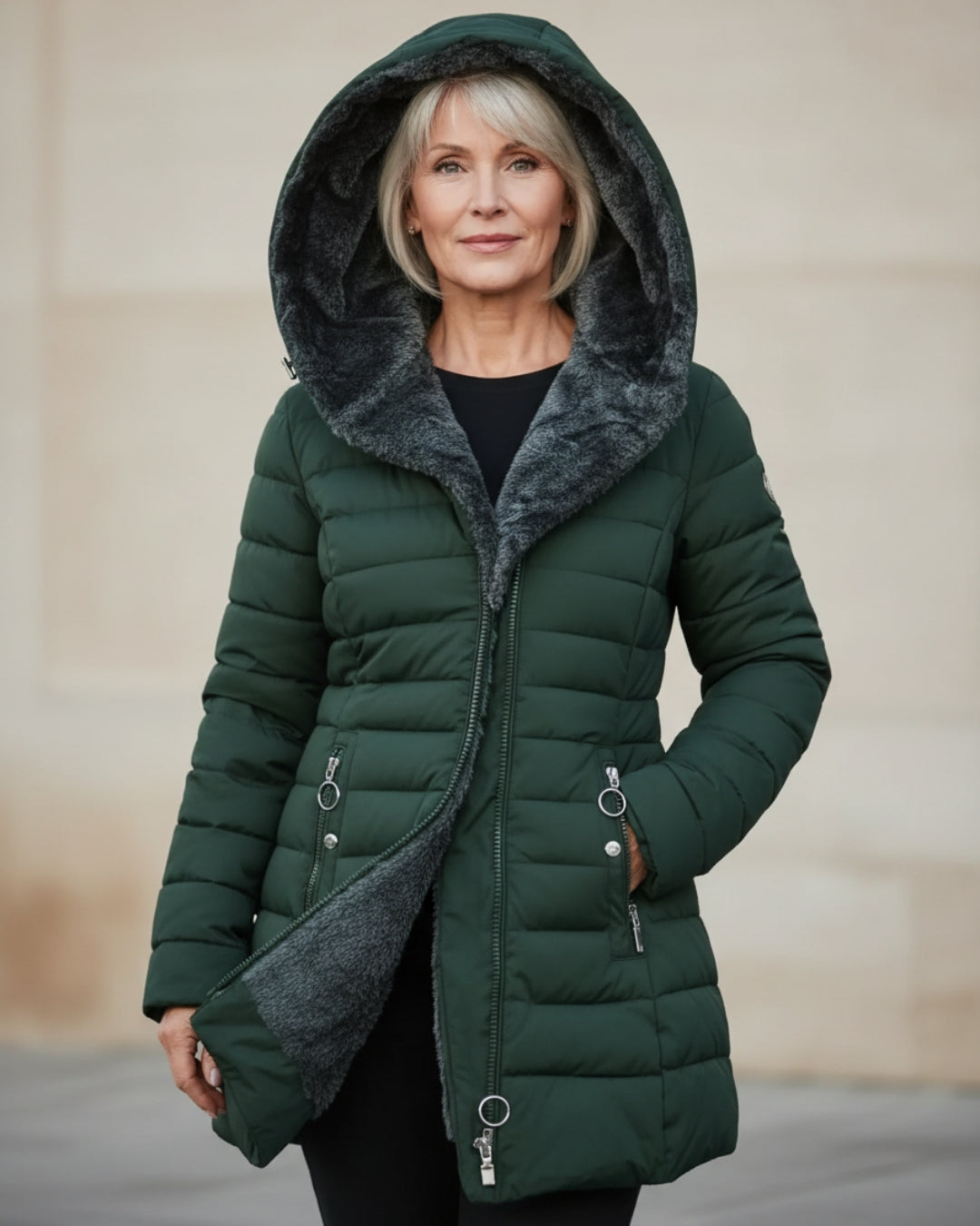 Fleece Lined Puffer Coat