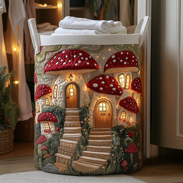 Mushroom Cottage Quilted Laundry Basket GFTONT5795