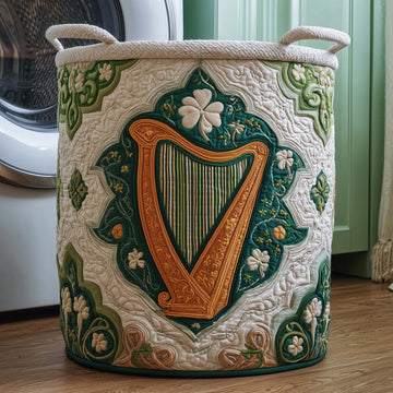 Celtic Harp Quilted Laundry Basket GFTOQM2349