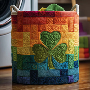 Rainbow Clover Quilted Laundry Basket GFTOQM2352