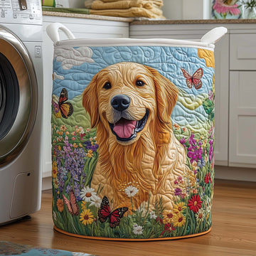 Golden Meadow Quilted Laundry Basket GFTOQM2439