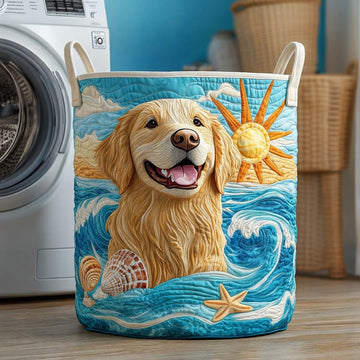 Ocean Golden Quilted Laundry Basket GFTOQM2446