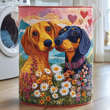Love Dachshunds Quilted Laundry Basket GFTOQM2450