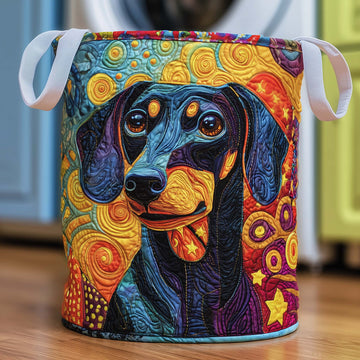 Starry Dachshund Quilted Laundry Basket GFTOQM2451