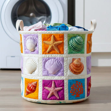 Shoreline Gems Quilted Laundry Basket GFTOTP16839