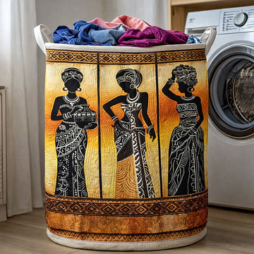 Ebony Glow Quilted Laundry Basket GFTOTP17558