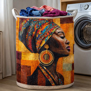 Ebony Glow Quilted Laundry Basket GFTOTP17559