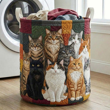 Cheeky Cat Quilted Laundry Basket GFTOYC3393