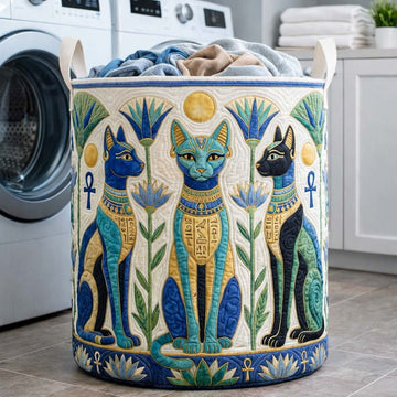 Cheeky Cat Quilted Laundry Basket GFTOYC3394