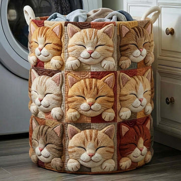 Cheeky Cat Quilted Laundry Basket GFTOYC3395