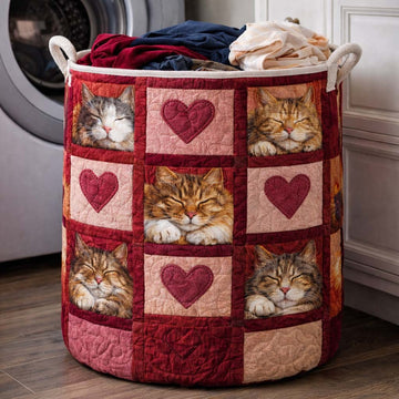 Cheeky Cat Quilted Laundry Basket GFTOYC3396