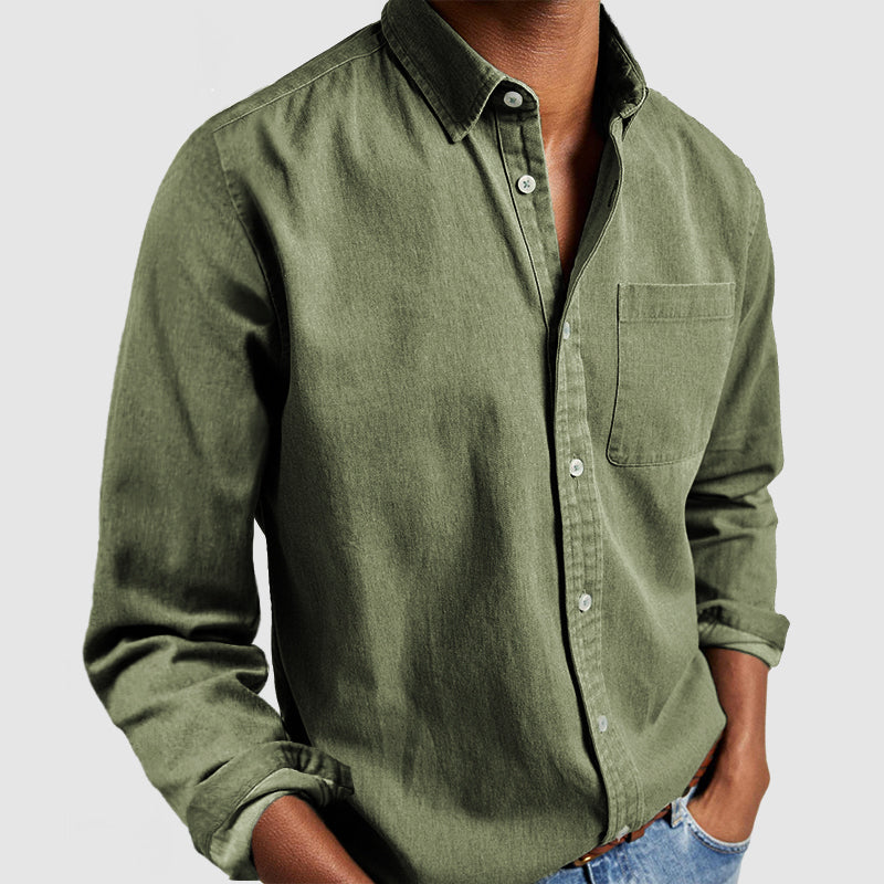 Solid Color Cotton Shirt