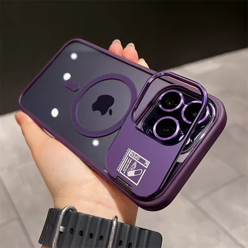 Magnetic Clear Phone Case with Camera Stand