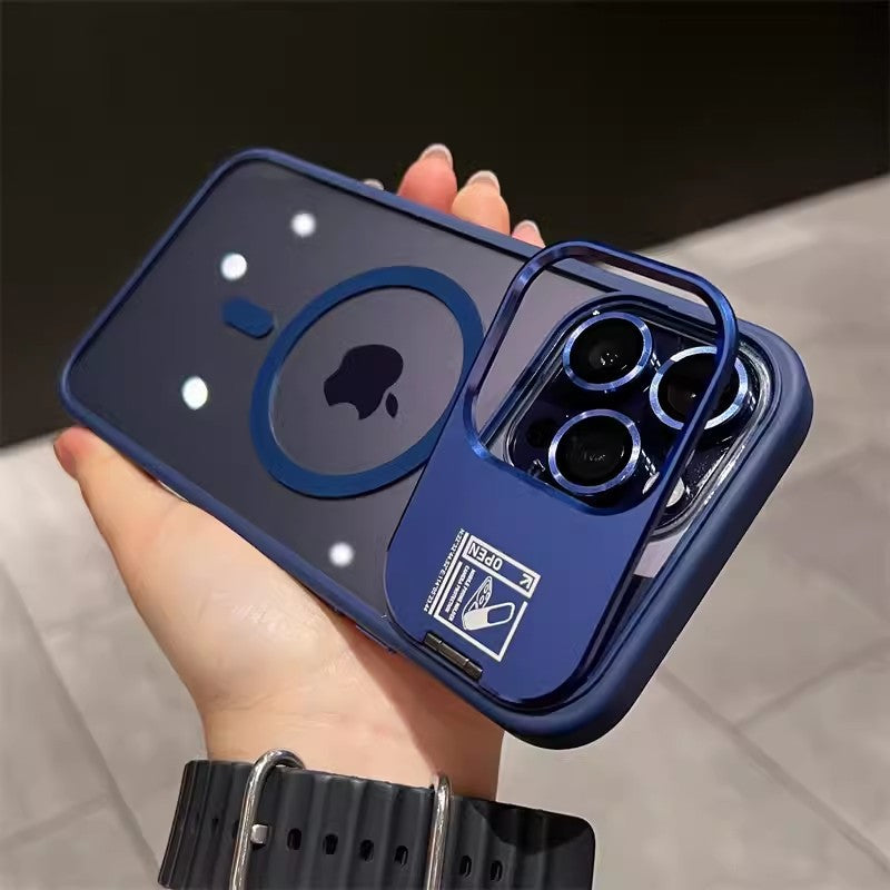 Magnetic Clear Phone Case with Camera Stand