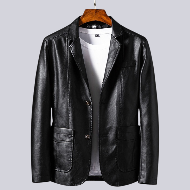 Cozy Calfskin Leather Blazer