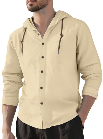 Men’s Cotton-Linen Casual Long Sleeve Top