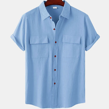 Cozy Linen Blend Short Sleeve Shirt