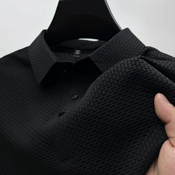 Men’s Textured Knit Polo Shirt