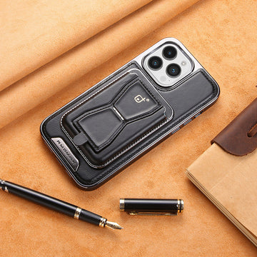 Magnetic Leather Phone Case with Card Holder and Stand