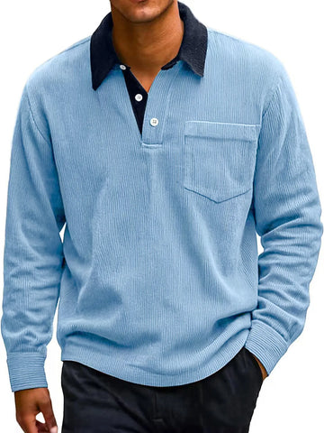 Men's Casual Corduroy Polo Shirt