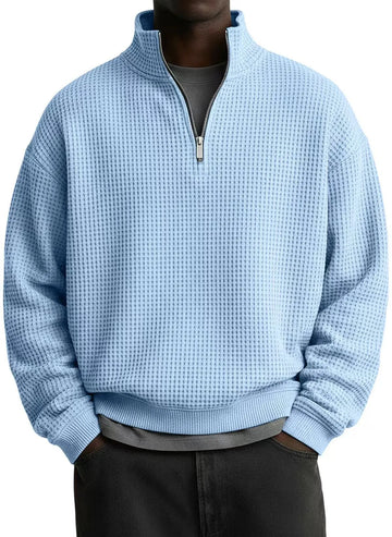 Men's Casual  Waffle-Knit Cozy Sweatshirt