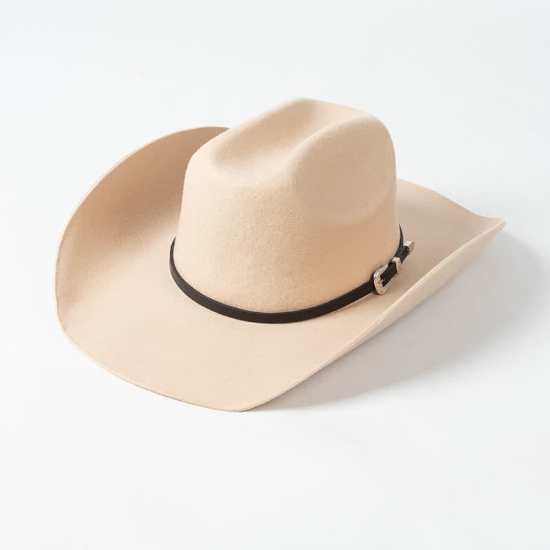 Black Leather Strap Cowboy Hat