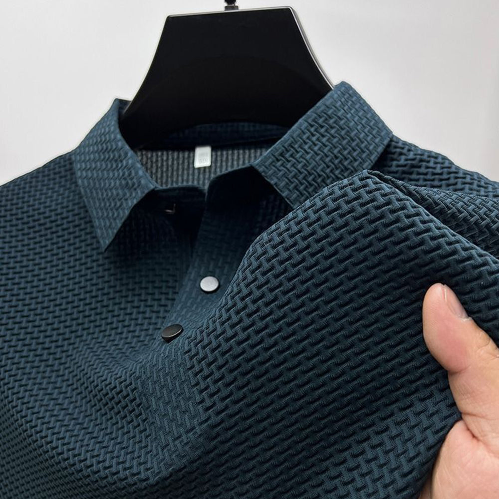 Men’s Textured Knit Polo Shirt