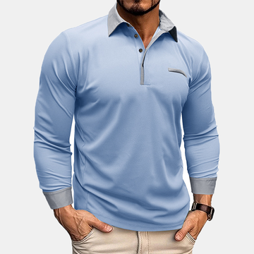 Casual Long Sleeve Lapel Polo Shirt