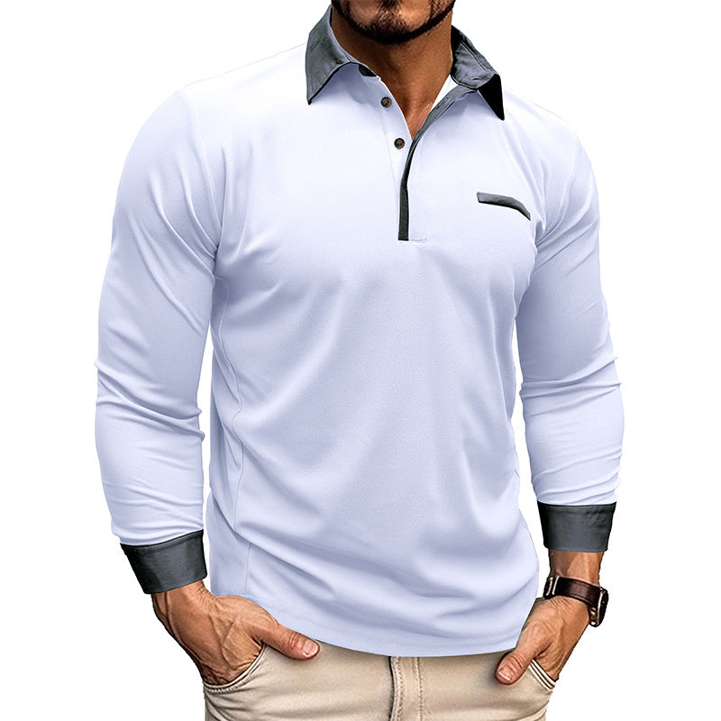 Casual Long Sleeve Lapel Polo Shirt