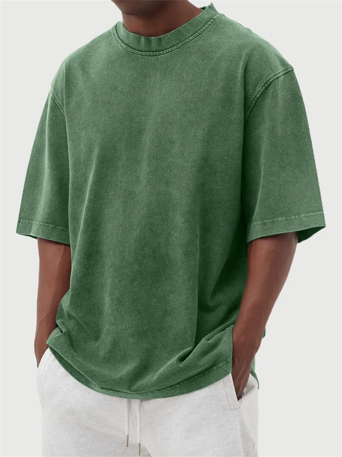 Men’s Solid Color Oversized T-Shirt landing page variant 1