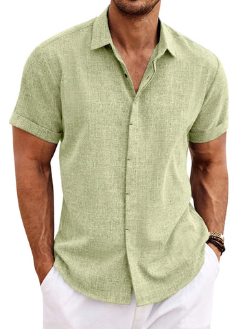 Men’s Casual Linen Short Sleeve Shirt